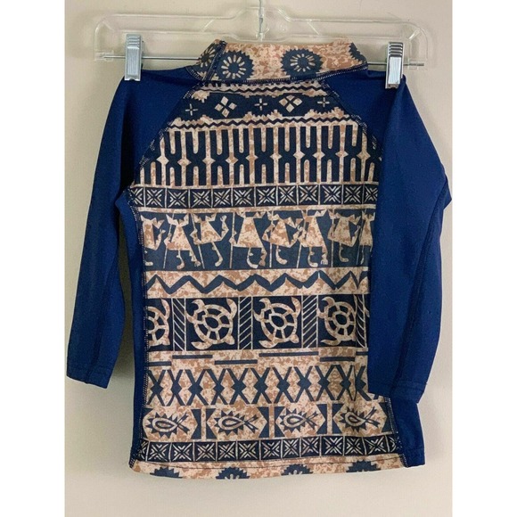 Radicool SkinZ Boys Blue Hieroglyphic Patterned swim rahsguard size 6 - Picture 3 of 3